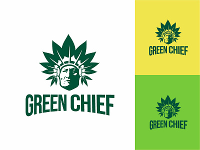 Green Chief american indian brand chief concept design eco ecology green headress indian leaf logo native american nature tree warrior