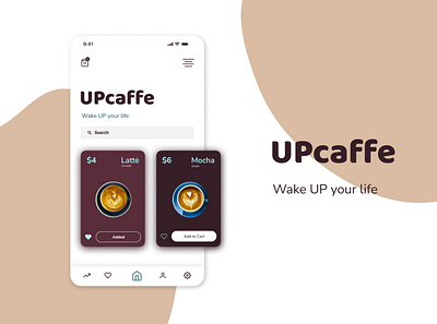 UPcaffe Mobile UI Design caffe coffee landingpage mobile uiinspiration