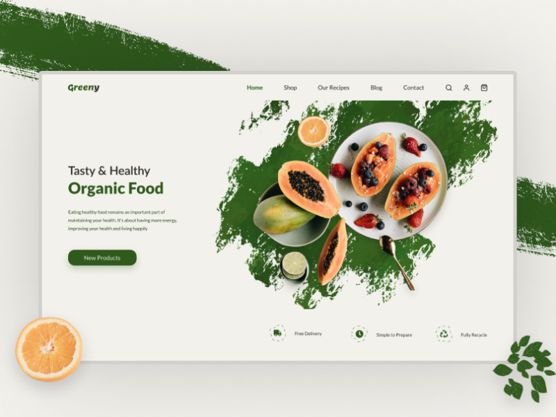 Greeny - Healthy Food by Patryk Golec on Dribbble