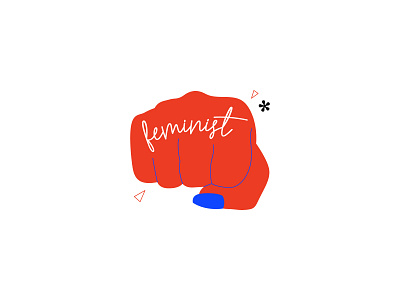 Feminist is a nice word feminism feminist flat design girl power illustration vector
