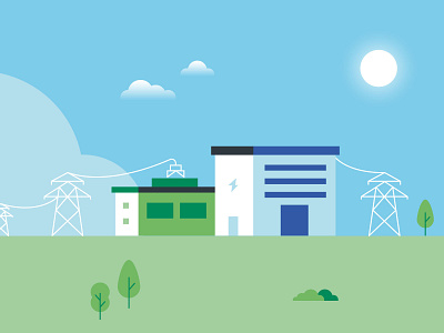 Electrify Italy • Industry flat design green energy illustration industry vector