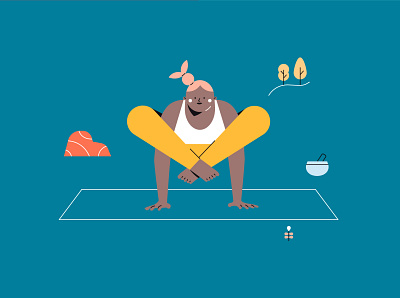 Youni - Yoga Illustration 03 character flat flat design girl illustration vector yoga yoga pose yogi