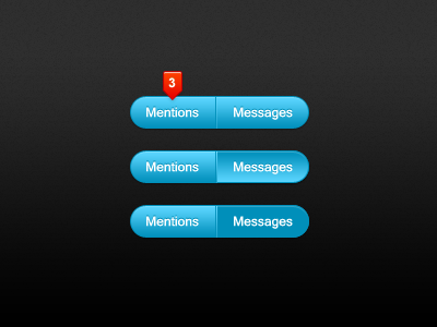 Menu Notification Rebound blue buttons nav notifications pill