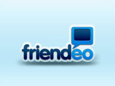 Friendeo Logo bubbly clouds floating friends logo social tv