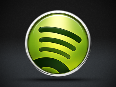 Spotify Icon chrome glare green icon metal shiny spotify spotify icon
