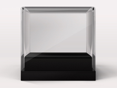 Empty Display Case acrylic case clear design display empty glass photorealistic photoshop shadow wip
