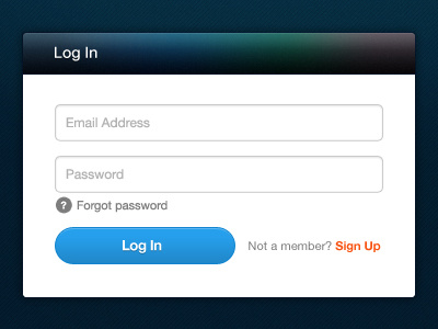 Log In Box box button design dialogue form input log in photoshop sign in ui ux