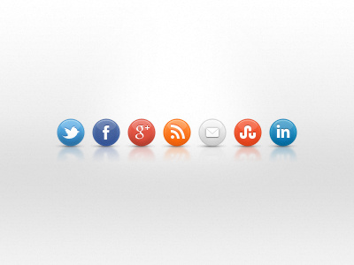 Social Media Icon Pack button contact email facebook gloss google icon linkedin round rss shiny social media stumbleupon twitter