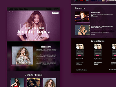 singer templete dribble ui website draft website template