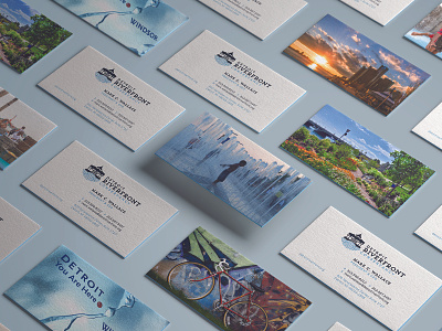 Detroit Riverfront Conservancy Cards branding business cards design detroit