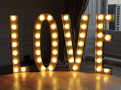 Carnival Letter Design bulbs carnival design letter lighting love prop wedding