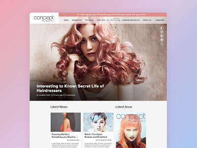 Concept Hair Magazine Homepage apprentice birmingham branding design education illustration lifestyle lifestyle brand student university web design agency website design website development wordpress