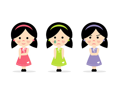 Noa's moods character girl illustration moods vector