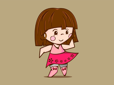 Dancing V2 character dancing girl illustration vector