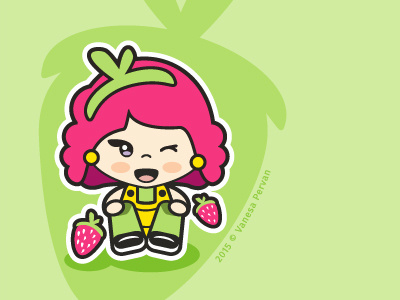 Strawberry Lulu character cute girl illustration