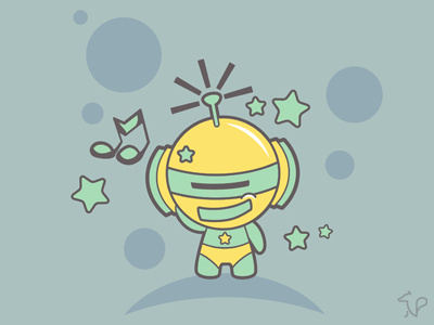 Space music character illustration music robot