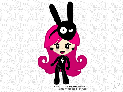 BB/BadBunny bunny character illustration