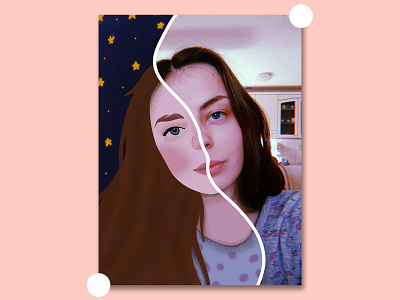 Toon me madness got me too adobeillustrator challenge cute illustration illustrator minimal portrait self portrait selfie simple stars toonme