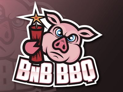 BnB BBQ branding cartoon illustration design esportslogo illustration logo logo design vector
