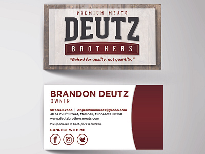 Deutz Brothers Business Card agriculture branding business card design design image image editing logo mockup typography