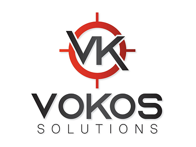 VoKos Solutions aim combination logo firearms courses logo design monogram target