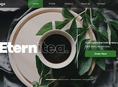 Tea Shop - Hero Header By Rofii branding design header ui web