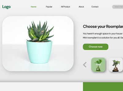 Plant Shop - Hero Header By Rofii design header ui web