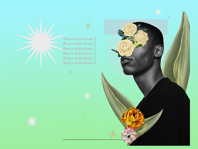 Flower in his head creative design digital art digitalcollage poster design