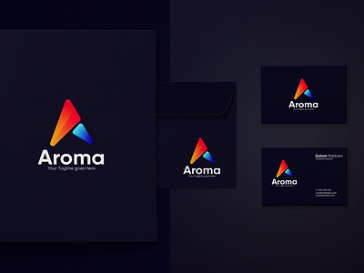 Aroma Branding-- Letter A logo branding Project
