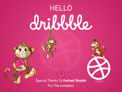 Hello Dribble- My first shot. branding design dribble dribble invite dribbleinvite flat graphic graphic design illustration logo tshirt design typography