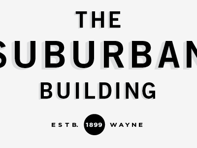 The Suburban Building 1940s logotype real estate