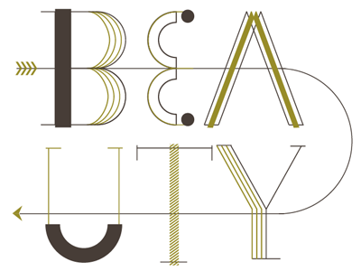 Beauty handset line typography vector