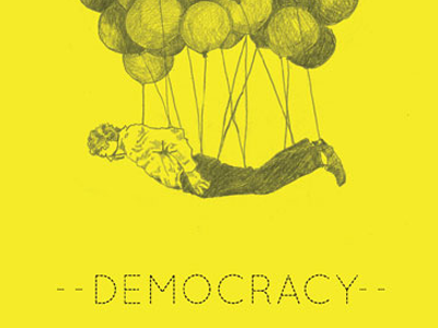 Democracy balloons handsketch