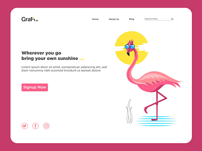 Flamingo flamingo flamingo cartoon flamingo illustration flamingo logo flat illustration landing page