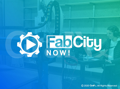 Fabcity now logo fablab logo fabrication laboratory logo media logo modern logo podcast logo