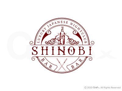 Shinobi bar logo caffe logo classic logo dance bar logo restaurant logo retro logo vintage logo