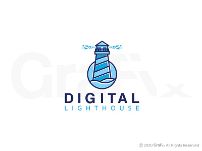Digital Lighthouse digital logo light house icon light house logo lighthouse modern logo video production company logo