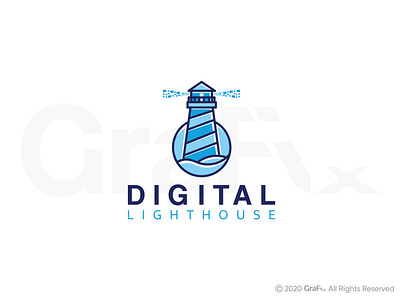 Digital Lighthouse digital logo light house icon light house logo lighthouse modern logo video production company logo