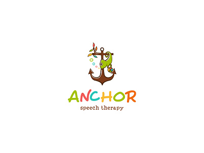 Anchor Speech Therapy Logo anchor logo animal charecter charecter creative logo cute animal logo fun logo funny animal logo graphic design icon kid speech logo kids logo kids school logo logodesign modern logo playful logo speech logo