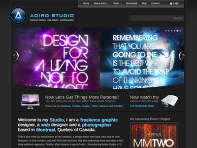 Aoiro Studio V.3.1 Site Sneak Peek aoiro studio design mmtwo website