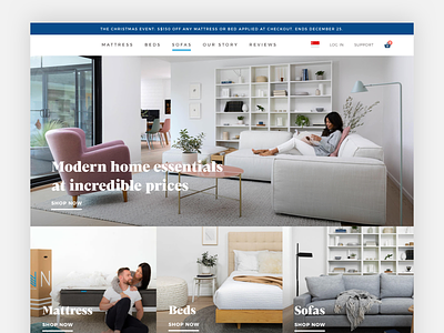 Home Furniture Web Design - Homepage aoiro studio furniture responsive design retail sketch sketch app ui uidesign ux uxdesigner web design