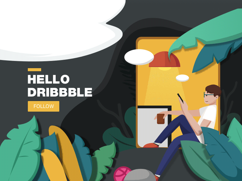 Hello Dribbble! design gif illustration