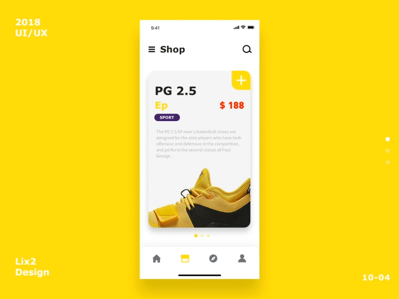 Sport shoes application interface-2 design gif ui ux