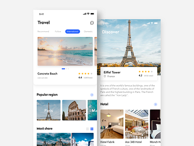 Travel application interface