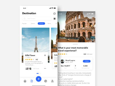 Travel application interface