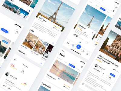 Travel application interface Concept Page