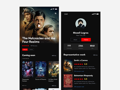 Movie application interface app design ui ux