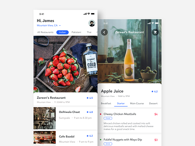 Food application interface-2.1 app design food ui ux