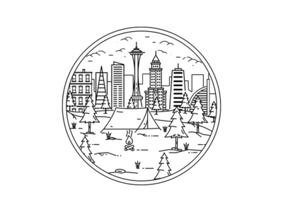 Stay Wild building icon camping illustration lineart logo nature