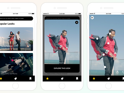 Celebrity Fashion Discovery Interface app clothing fashion ios music ui ux